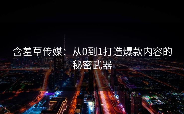 含羞草传媒:从0到1打造爆款内容的秘密武器 第1张 含羞草传媒:从0到1打造爆款内容的秘密武器 第1张