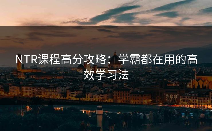 NTR课程高分攻略：学霸都在用的高效学习法  第1张