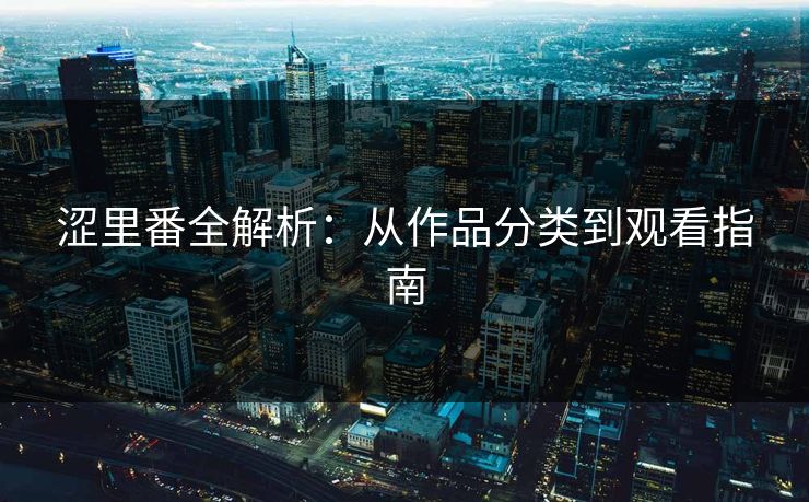 涩里番全解析：从作品分类到观看指南  第1张